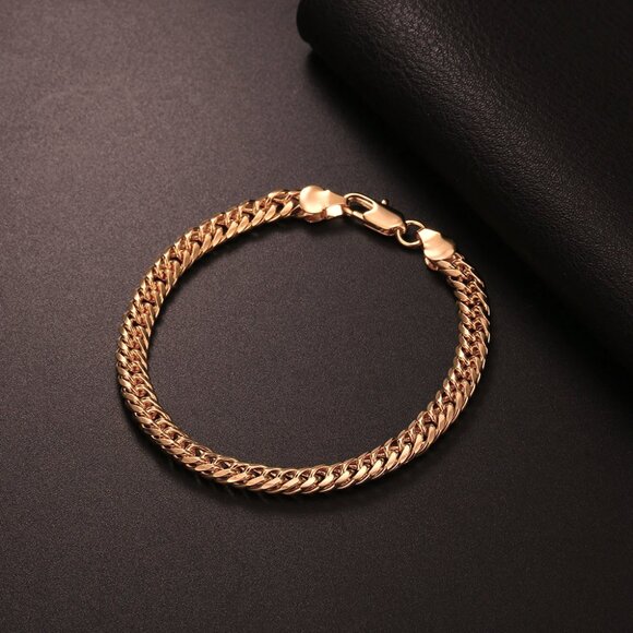 Beautiful 8" Miami Cuban Link Bracelet 6mm Wide 18K Rose Gold - Picture 2 of 5